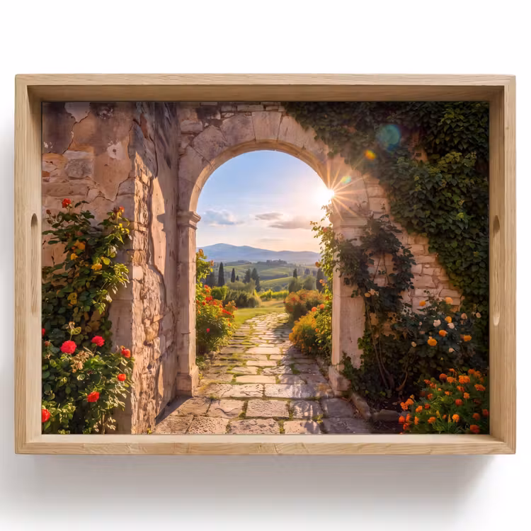 Tablett - Weg – Garten – Sonnig — 1