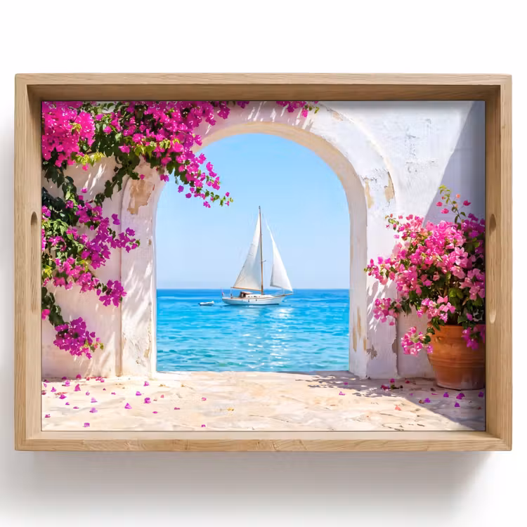 Tablett - Blumen – Meer – Sommer — 1