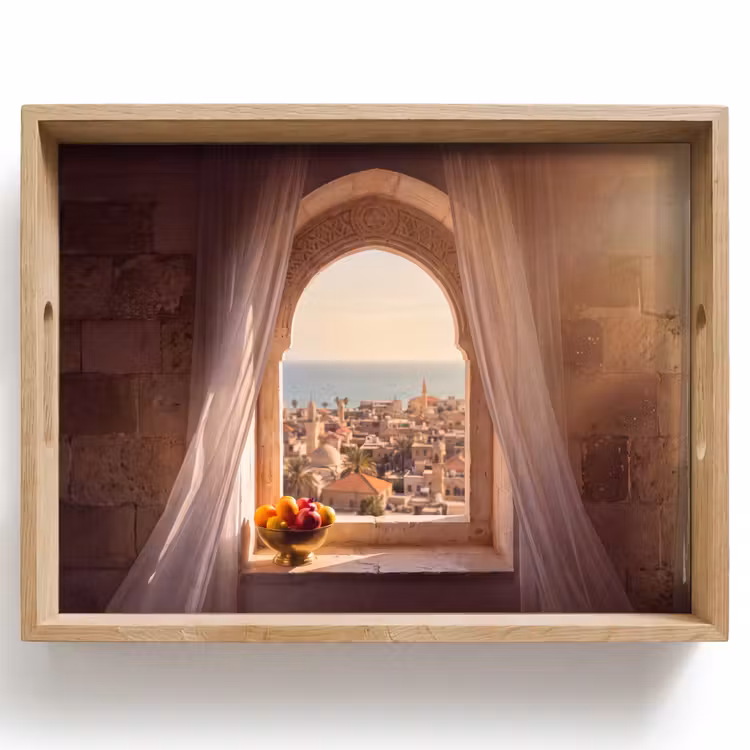 Tablett - Fenster – Stadt – Meer — 1