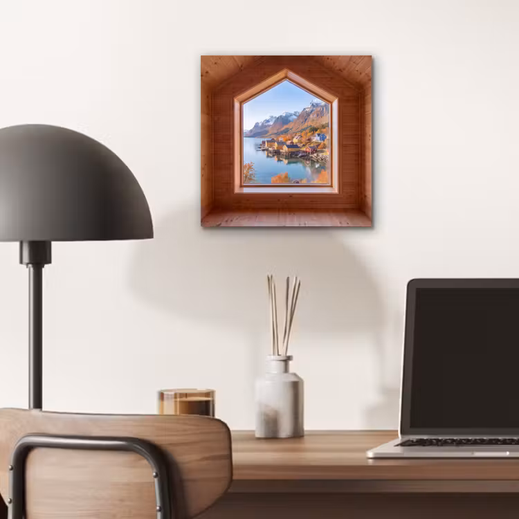 Alu-Dibond-Bild - Aussicht – Fjord – Herbst — 6
