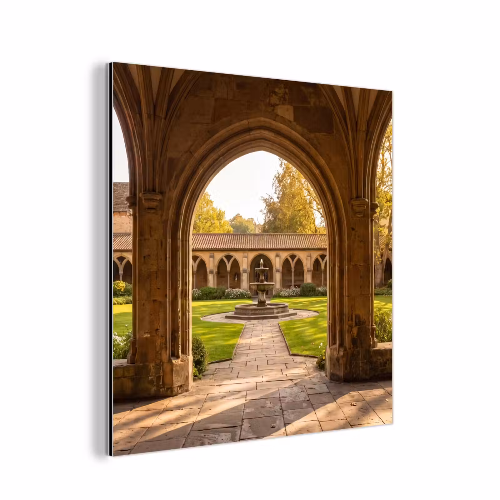 Alu-Dibond-Bild - Architektur – Garten – Springbrunnen — 1
