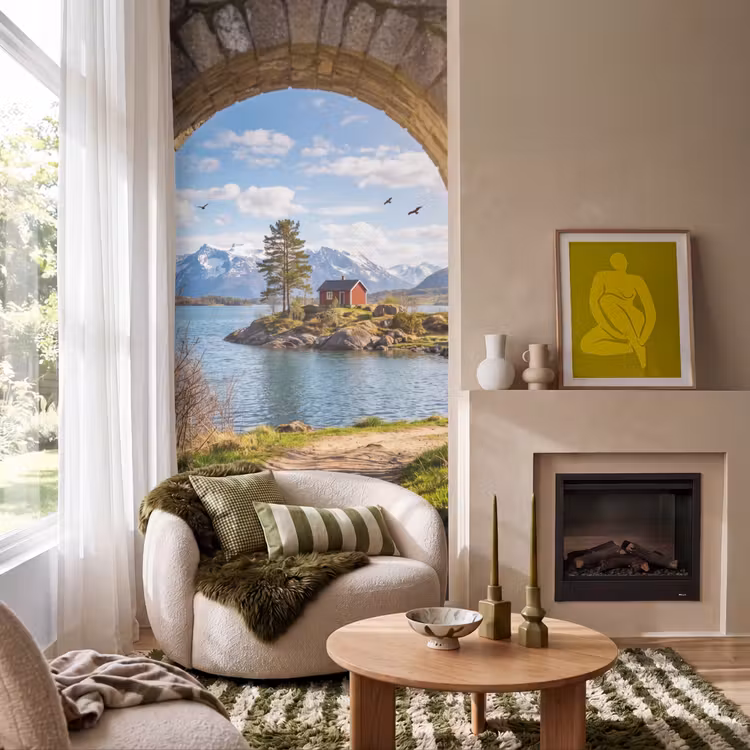 Tapete - Haus – See – Berge — 1