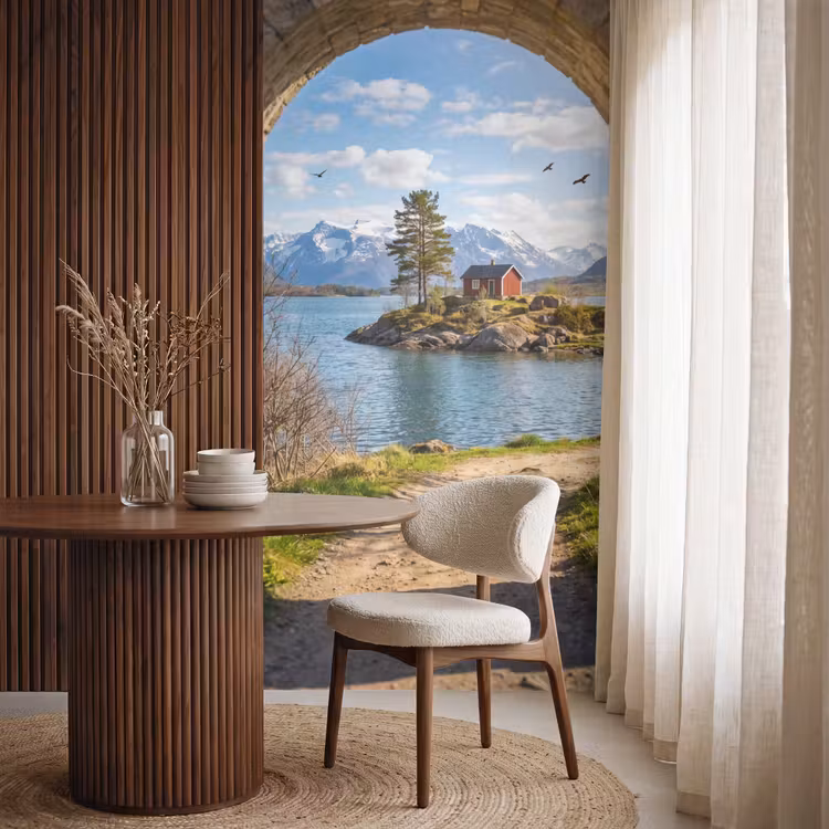 Tapete - Haus – See – Berge — 4