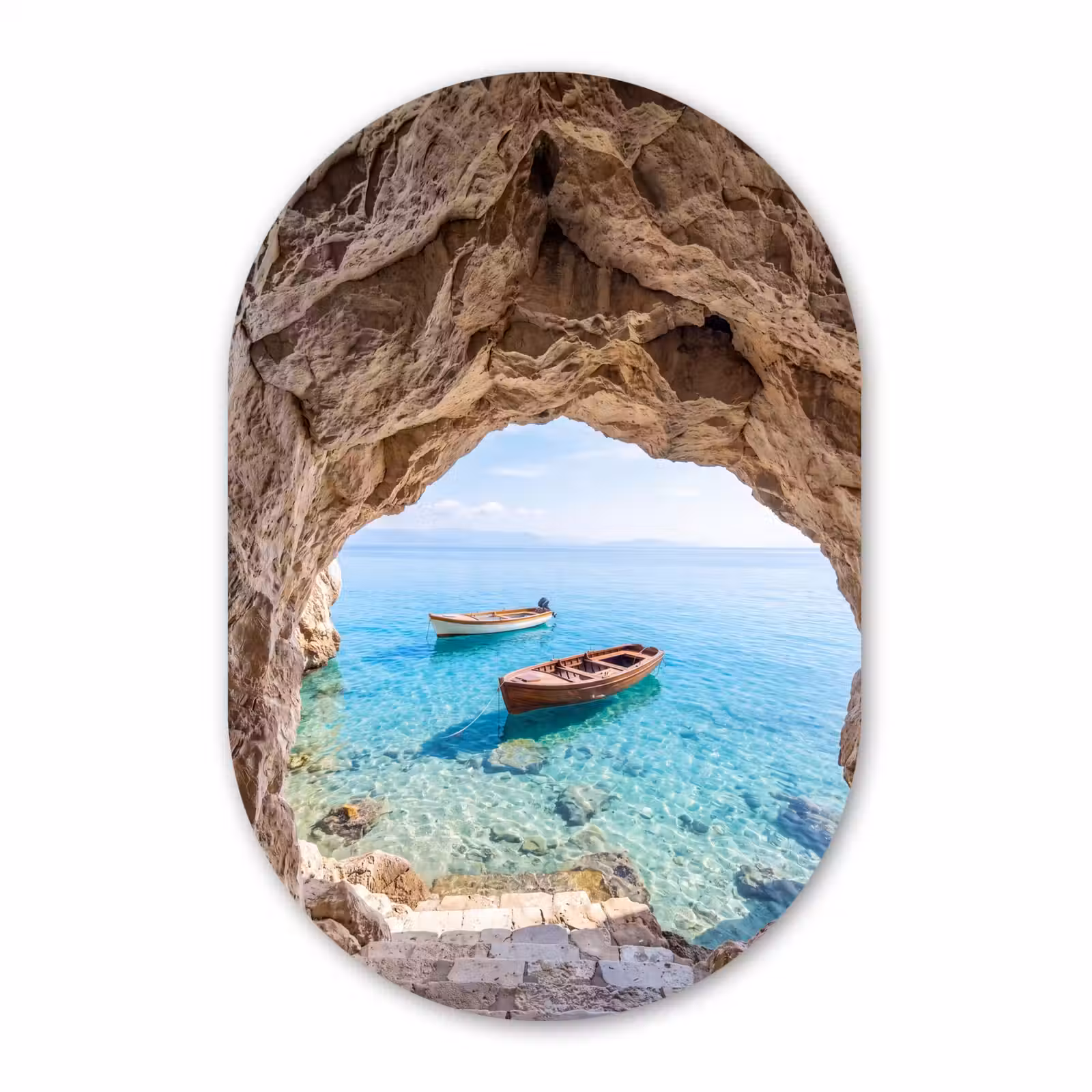 Forexbild Oval - Höhle – Meer – Boote — 1
