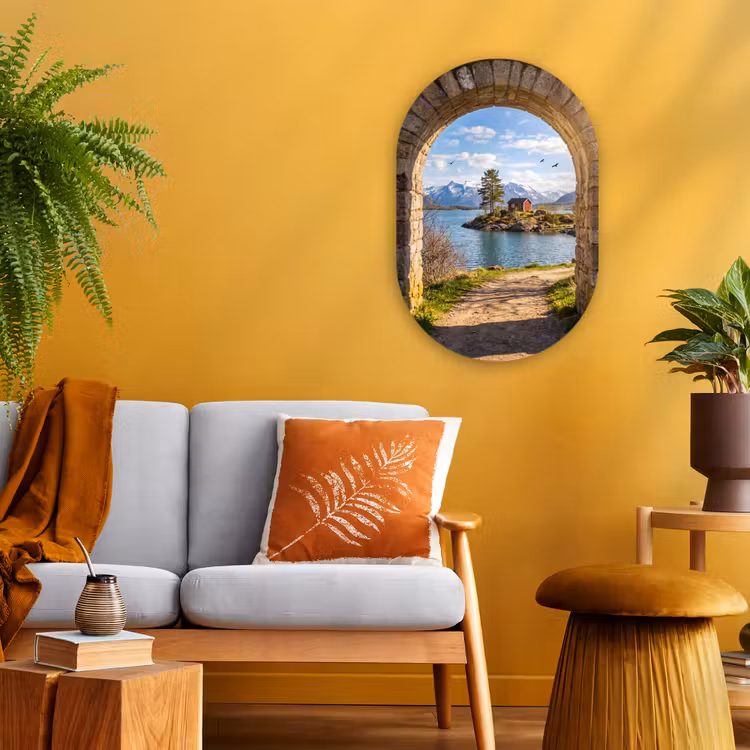 Forexbild Oval - Haus – See – Berge — 2