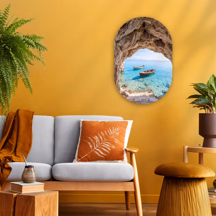 Forexbild Oval - Höhle – Meer – Boote — 2