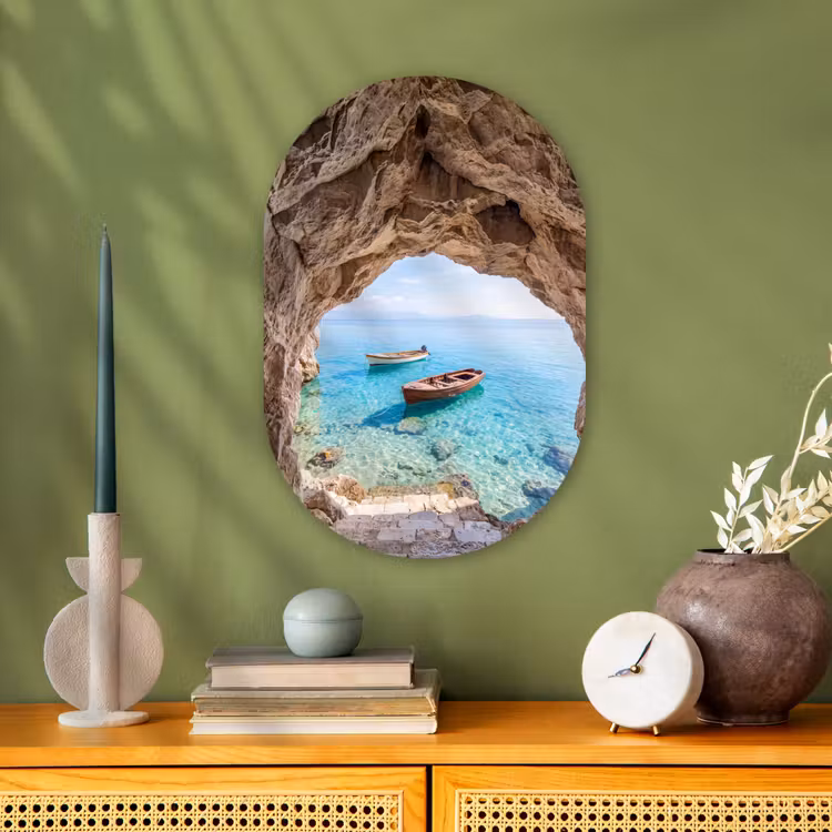 Forexbild Oval - Höhle – Meer – Boote — 3