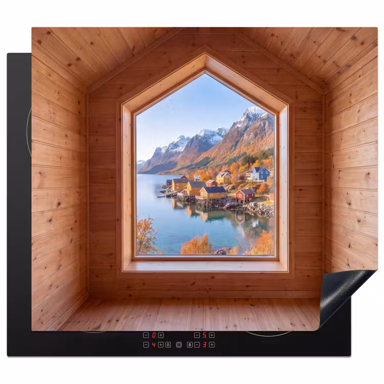 Herdabdeckplatte - Aussicht – Fjord – Herbst — 1