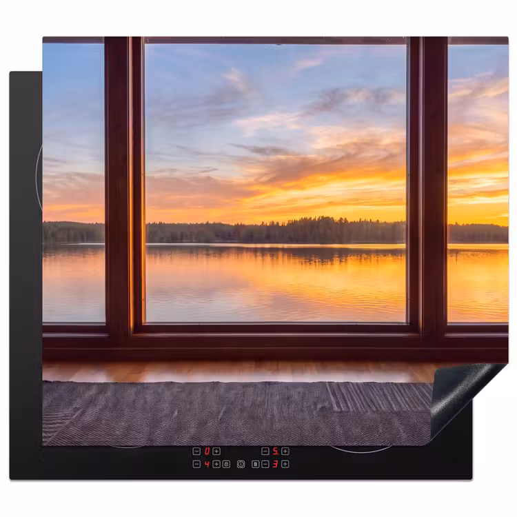 Herdabdeckplatte - Fenster – See – Natur — 1