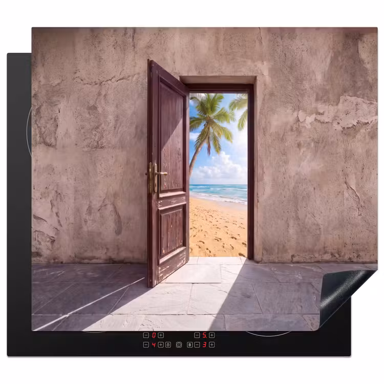 Herdabdeckplatte - Tür – Meer – Sommer — 1