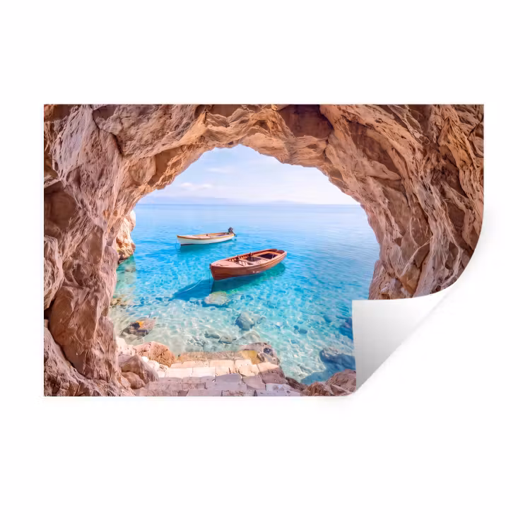Wandtattoo – Höhle – Meer – Boote — 1