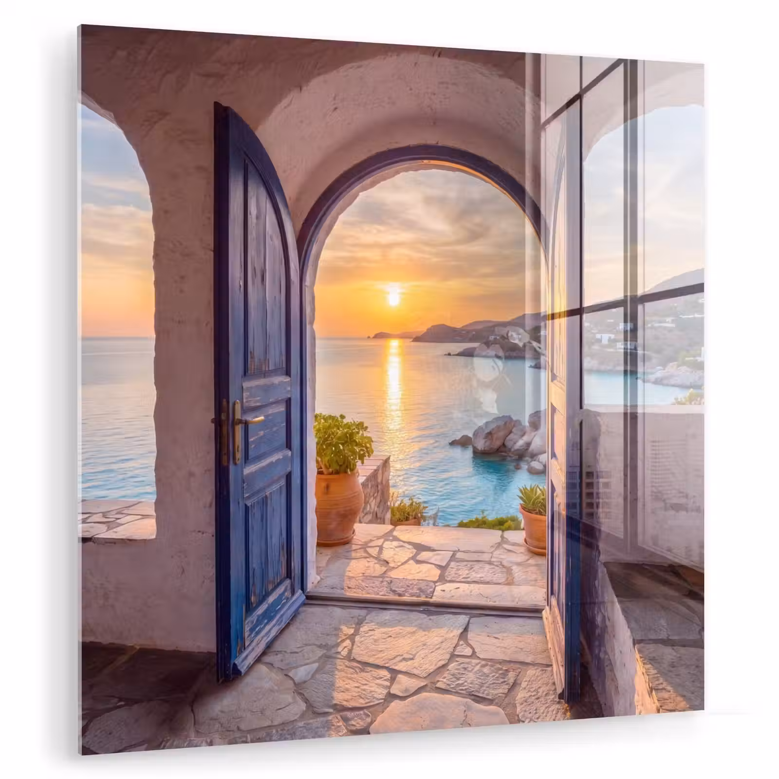 Glasbild - Offene Tür – Meer — 1