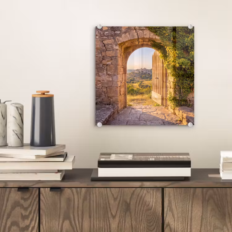 Glasbild - Architektur – Landschaft – Sonnenlicht — 2