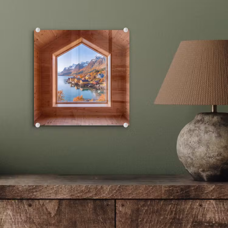 Glasbild - Aussicht – Fjord – Herbst — 4