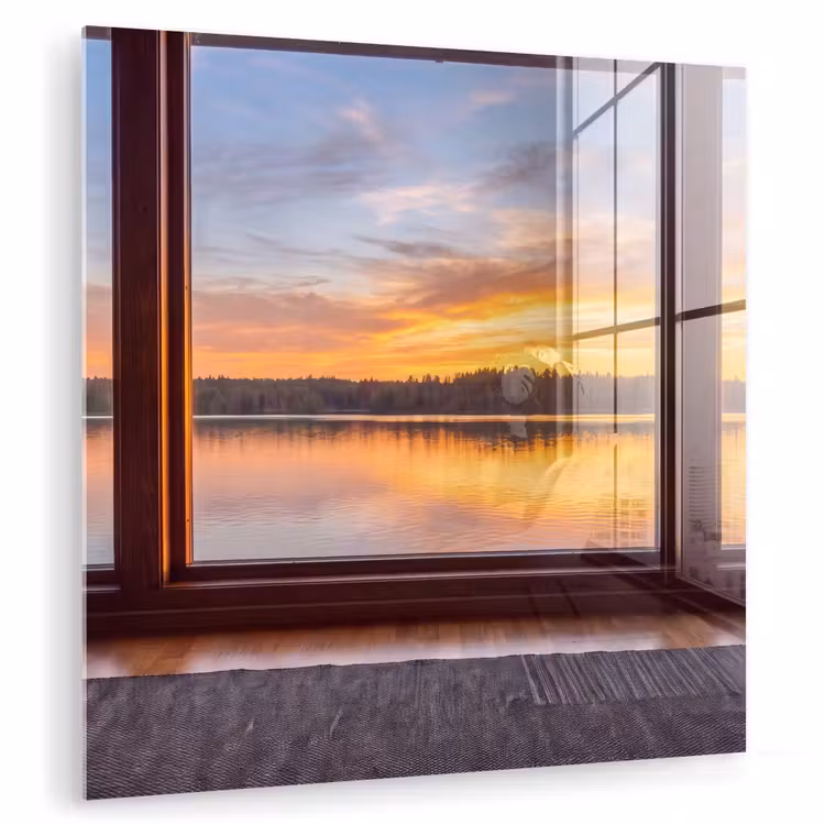 Glasbild - Fenster – See – Natur — 1