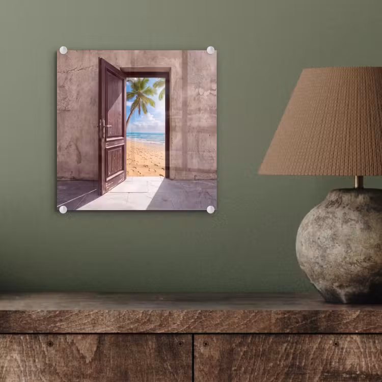 Glasbild - Tür – Meer – Sommer — 4