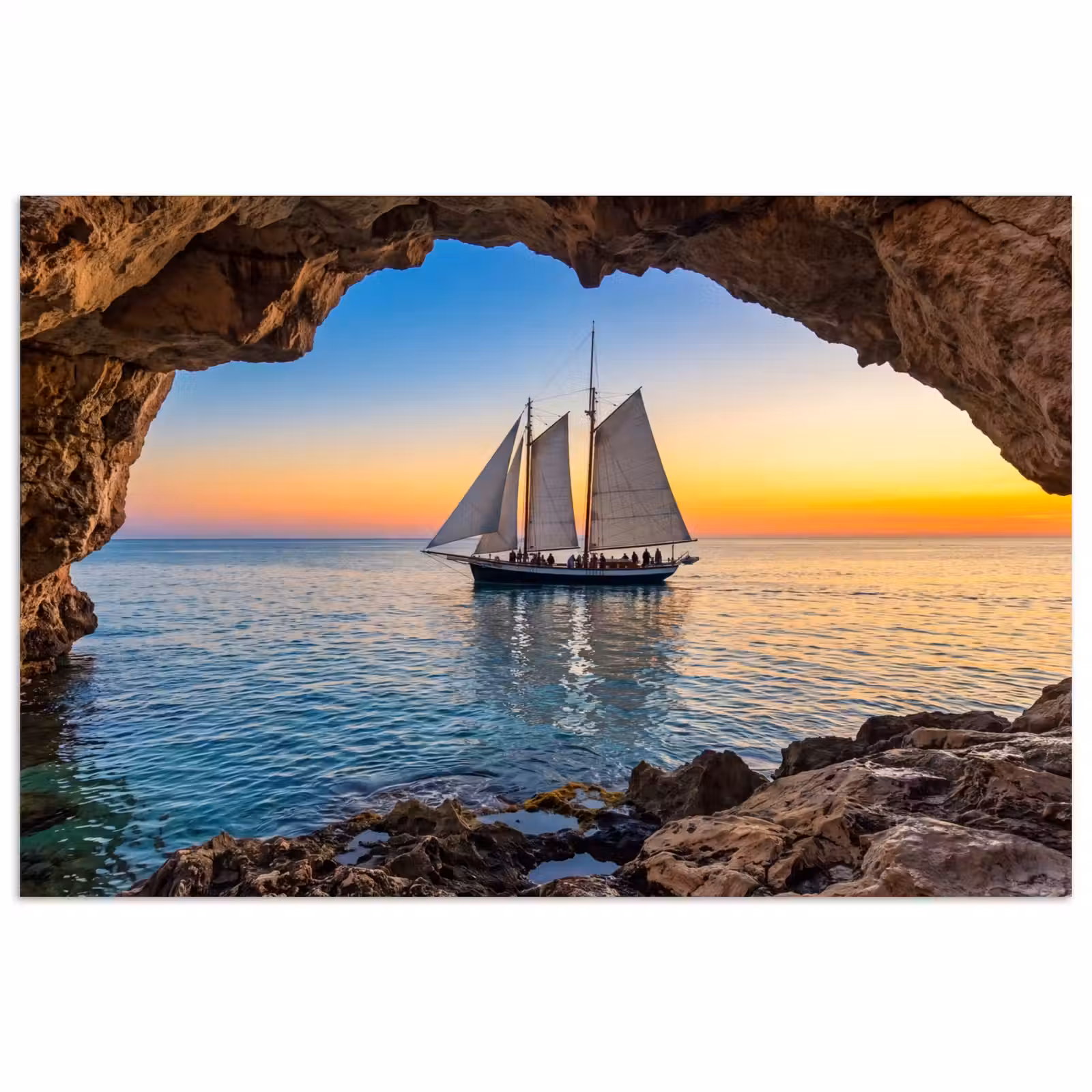 Poster - Segelboot – Sonnenuntergang – Meer — 1
