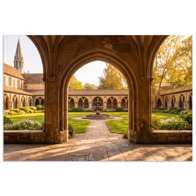 Poster - Architektur – Garten – Springbrunnen — 1