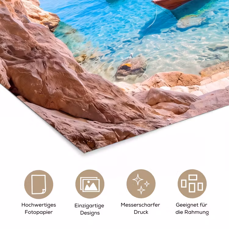 Poster - Höhle – Meer – Boote — 5