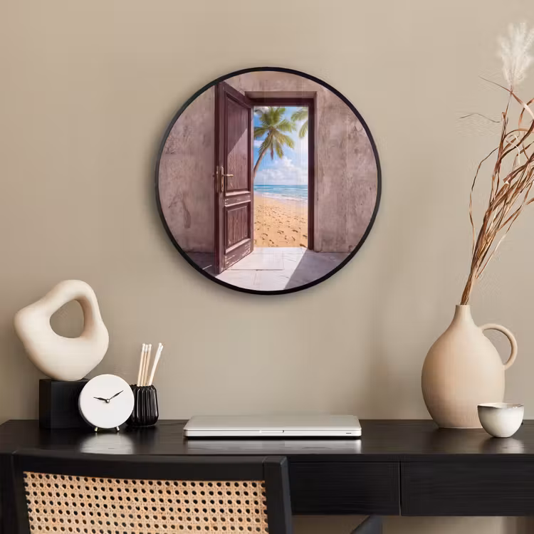 Poster im Rahmen Rund - Tür – Meer – Sommer — 3