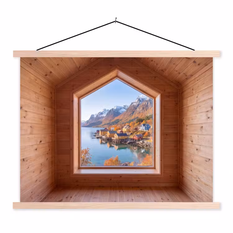 Stoffbild - Aussicht – Fjord – Herbst — 1