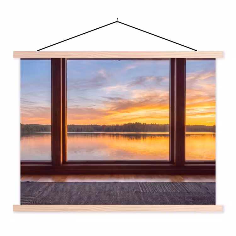Stoffbild - Fenster – See – Natur — 1