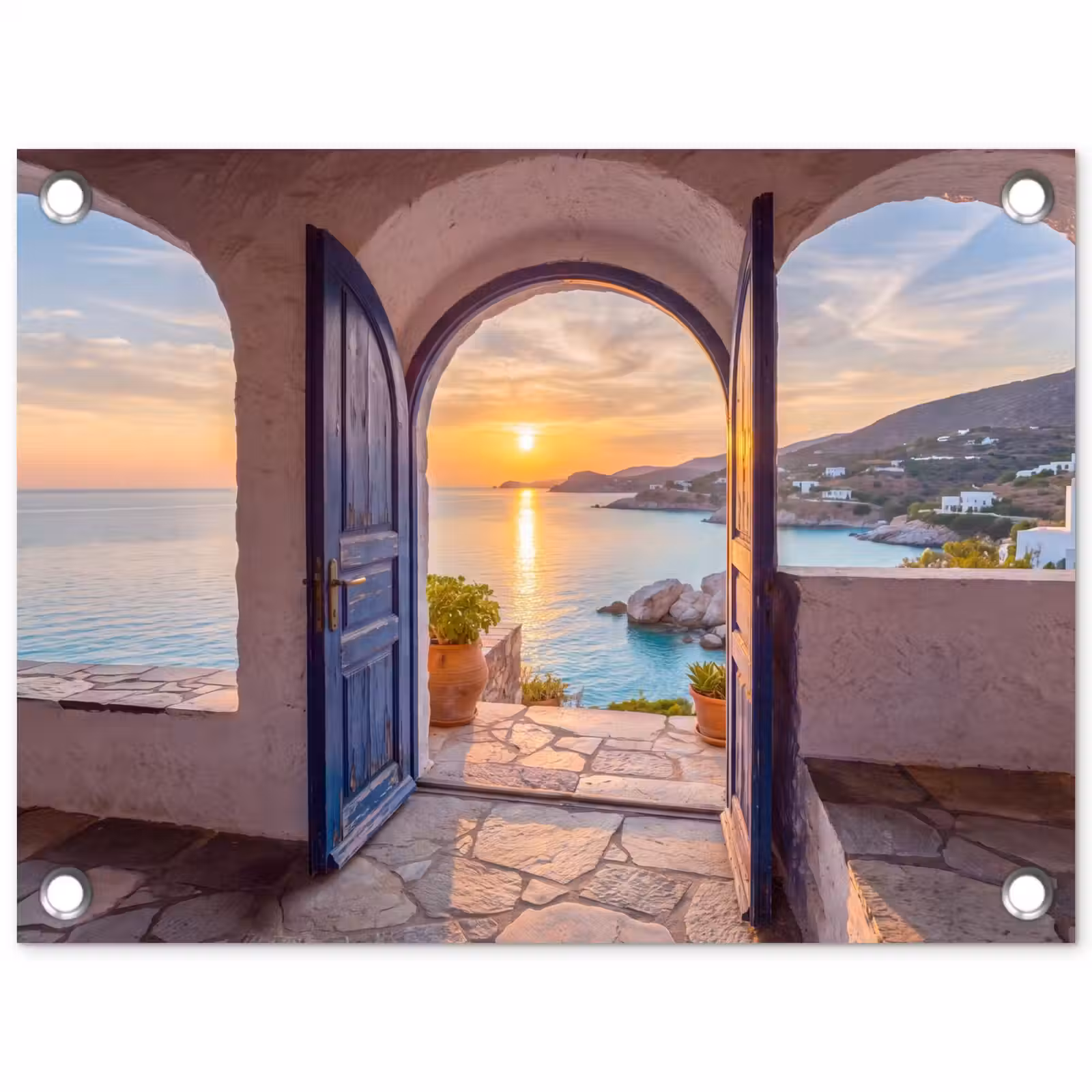 Gartenposter - Offene Tür – Meer — 1