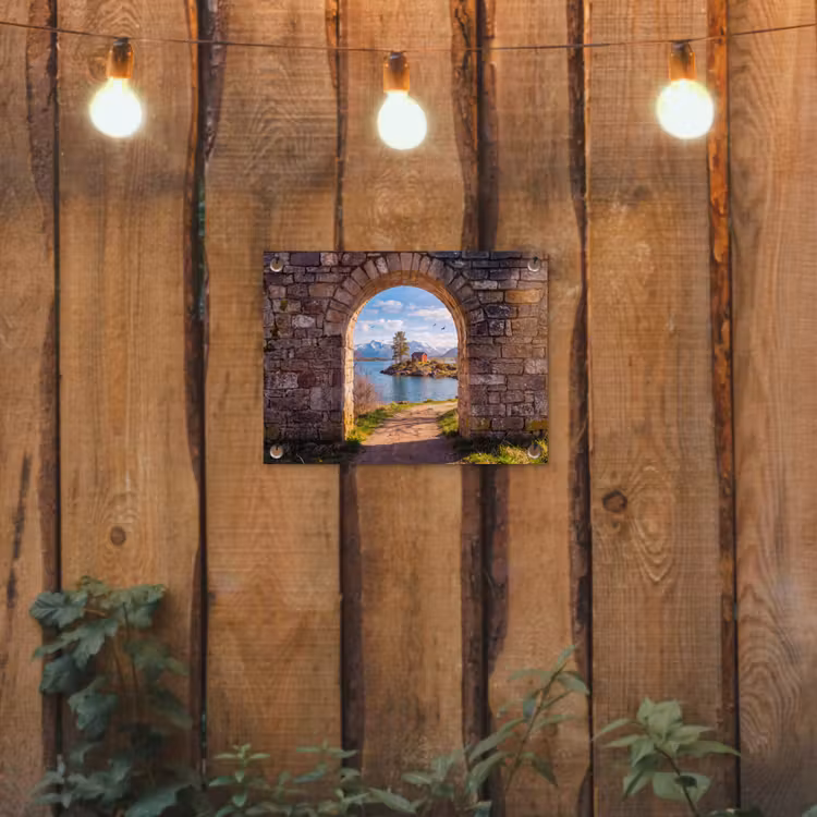 Gartenposter - Haus – See – Berge — 2
