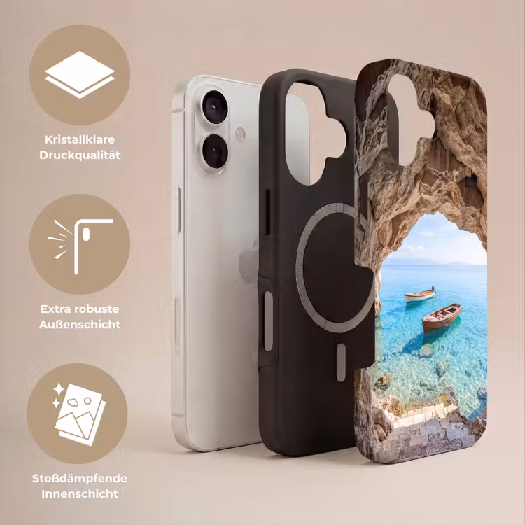 Handyhülle Toughcase - Höhle – Meer – Boote — 3