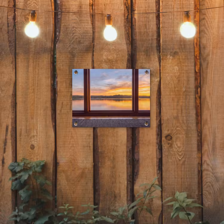 Gartenposter - Fenster – See – Natur — 2