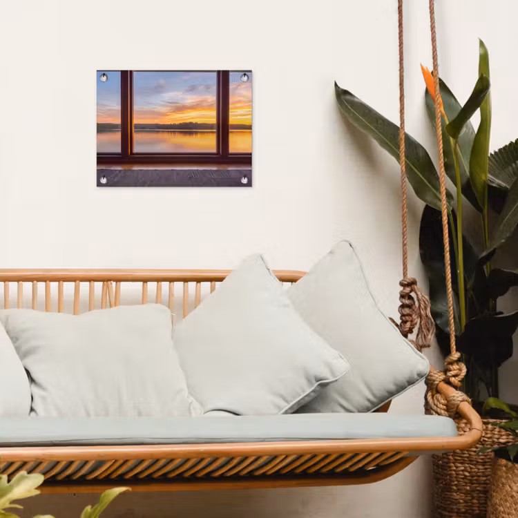 Gartenposter - Fenster – See – Natur — 4