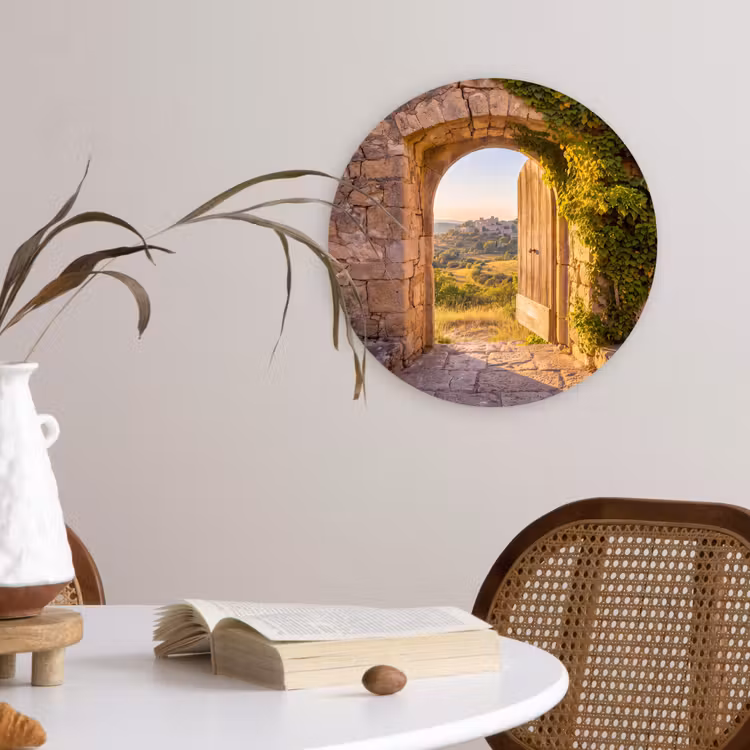Glasbild Rund - Architektur – Landschaft – Sonnenlicht — 4