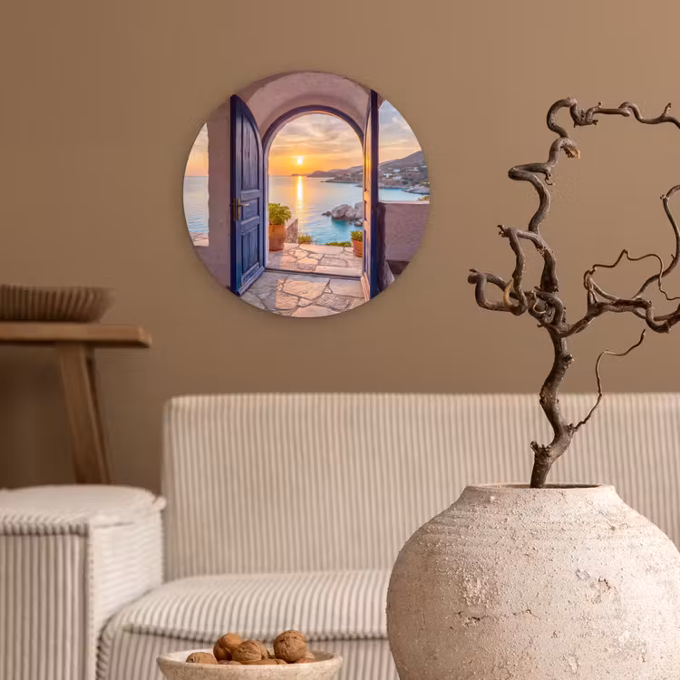 Glasbild Rund - Offene Tür – Meer — 2