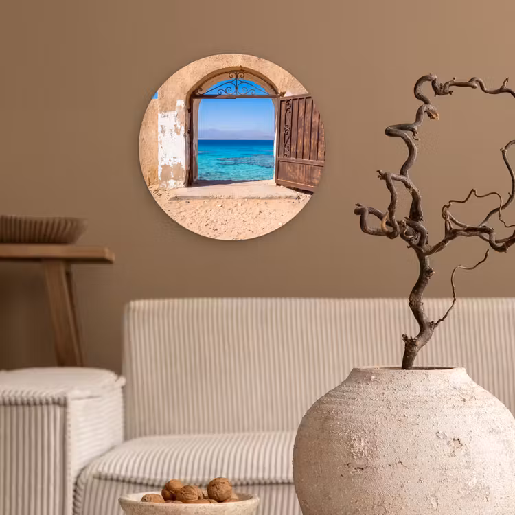 Glasbild Rund - Tor – Meer – Natur — 2