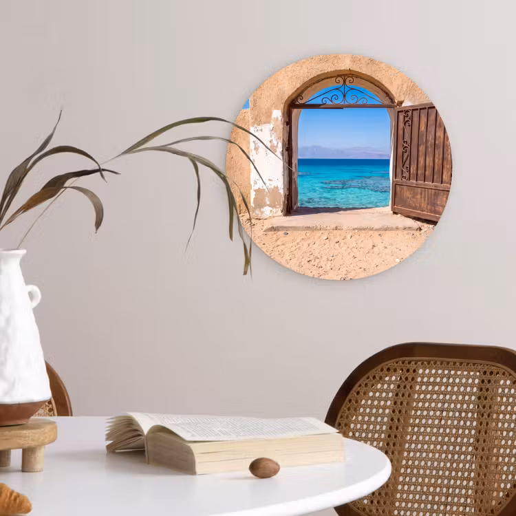 Glasbild Rund - Tor – Meer – Natur — 4