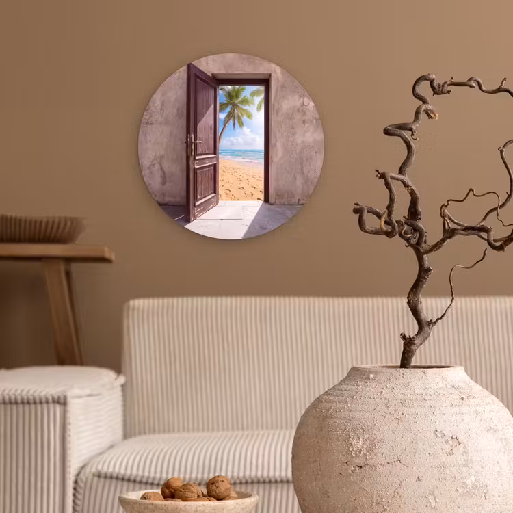 Glasbild Rund - Tür – Meer – Sommer — 2