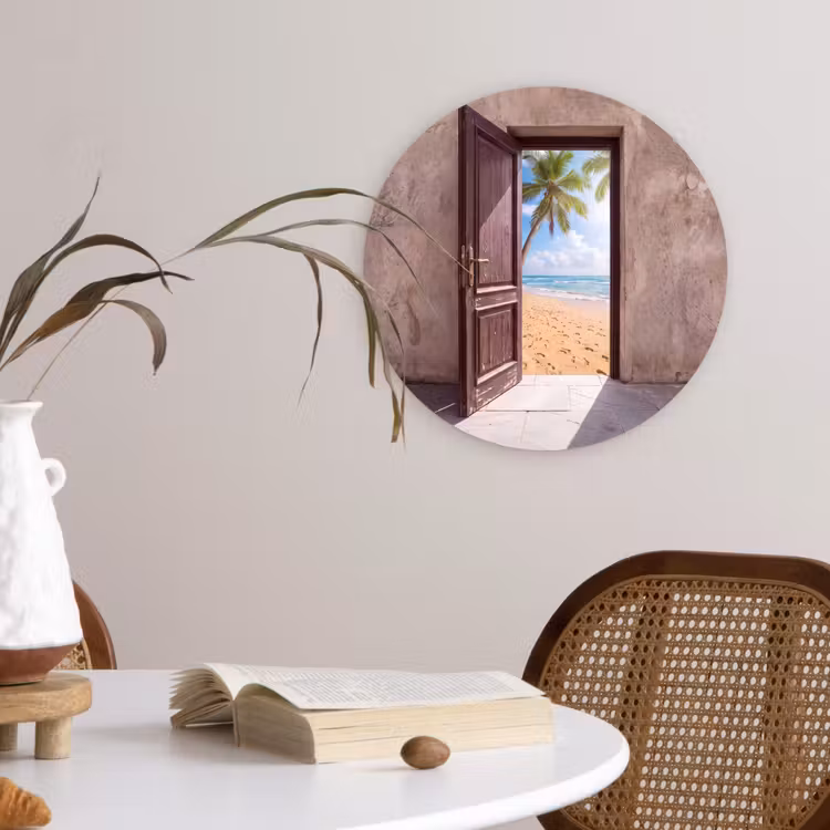 Glasbild Rund - Tür – Meer – Sommer — 4