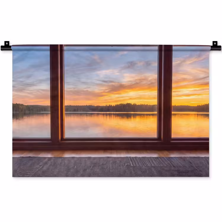Wandteppich - Fenster – See – Natur — 1