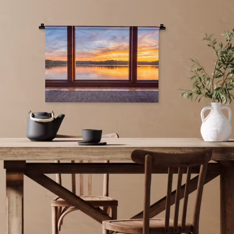 Wandteppich - Fenster – See – Natur — 3