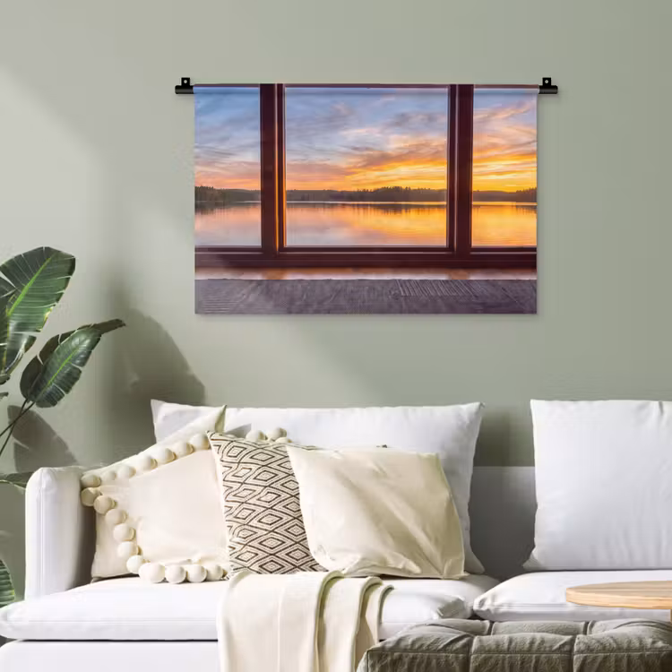 Wandteppich - Fenster – See – Natur — 4