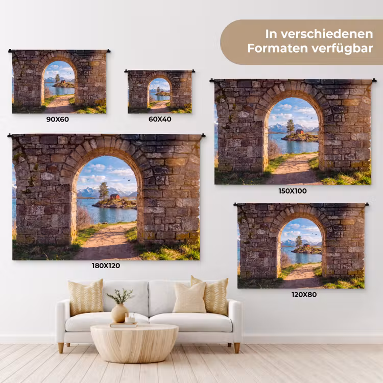 Wandteppich - Haus – See – Berge — 8