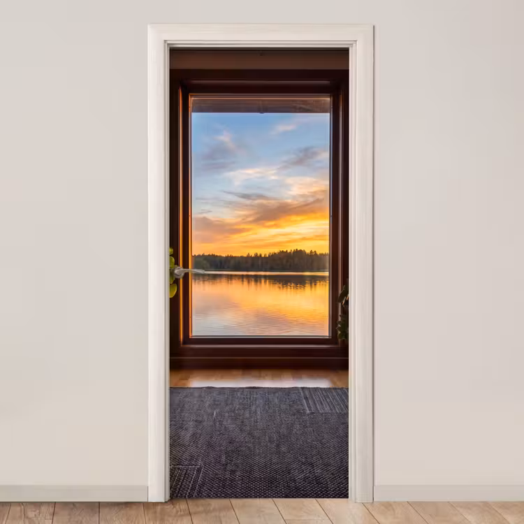 Türtapete - Fenster – See – Natur — 1