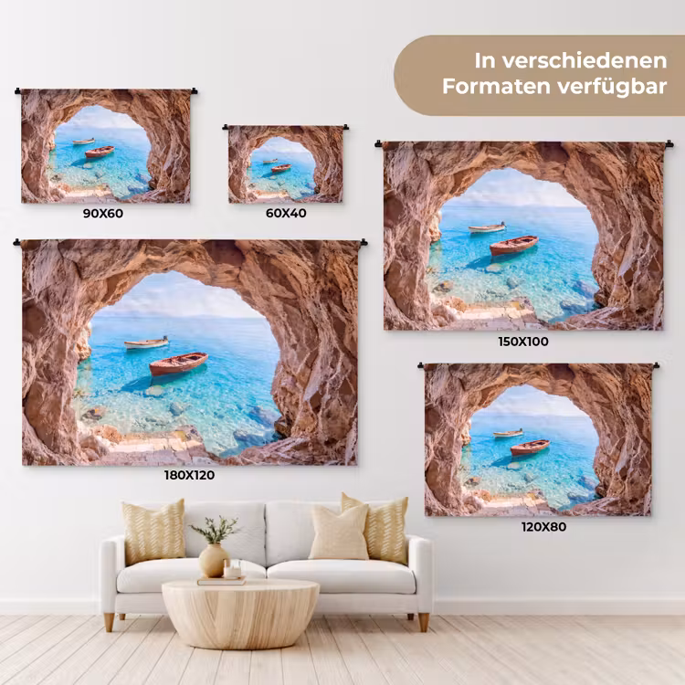 Wandteppich - Höhle – Meer – Boote — 8