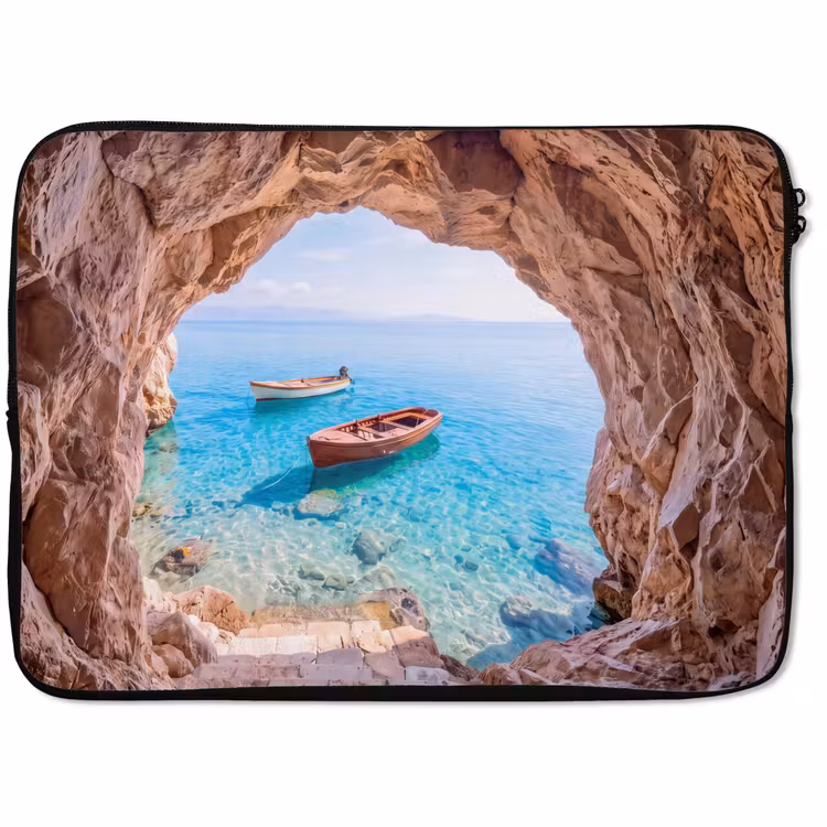 Laptop hülle - Höhle – Meer – Boote — 1
