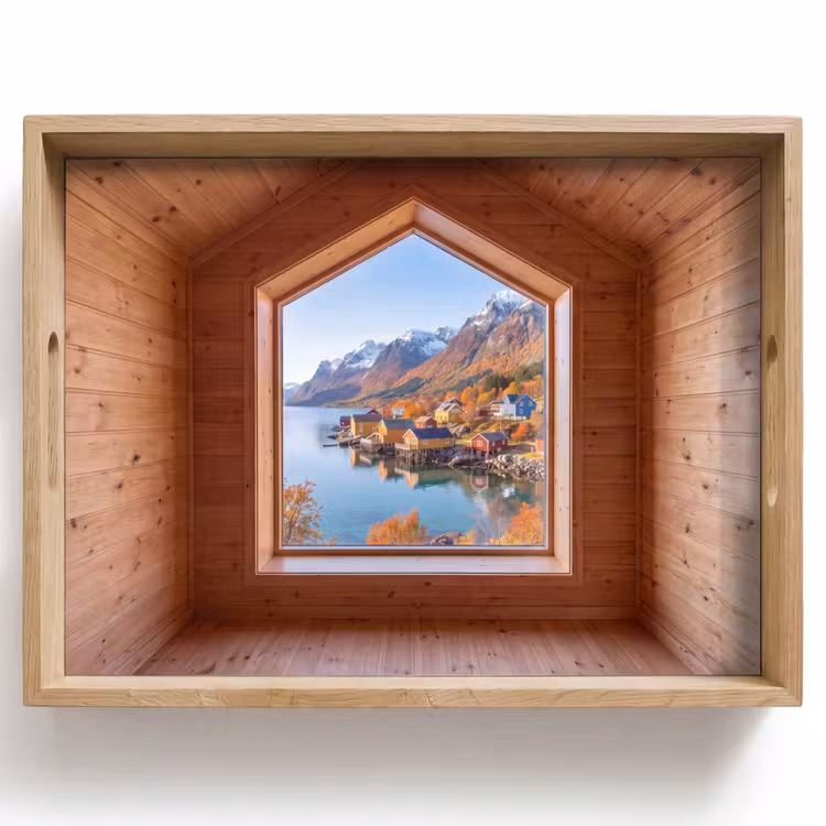 Tablett - Aussicht – Fjord – Herbst — 1
