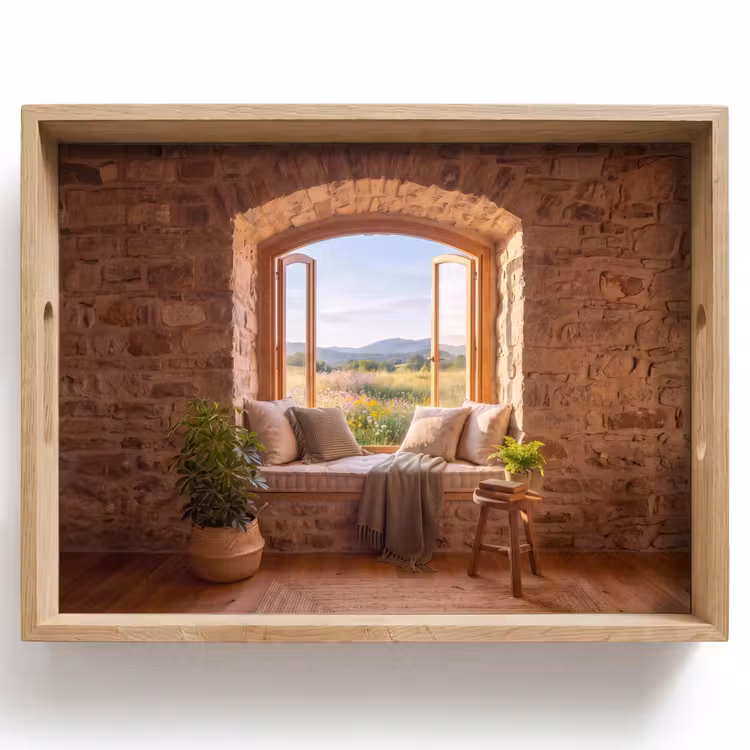 Tablett - Fensterbank – Aussicht – Natur — 1