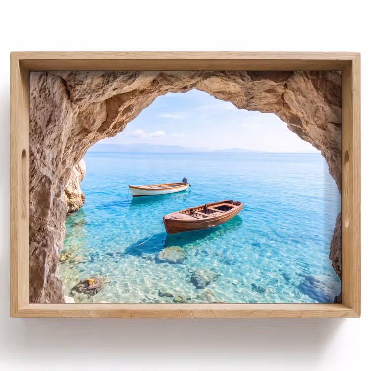 Tablett - Höhle – Meer – Boote — 1