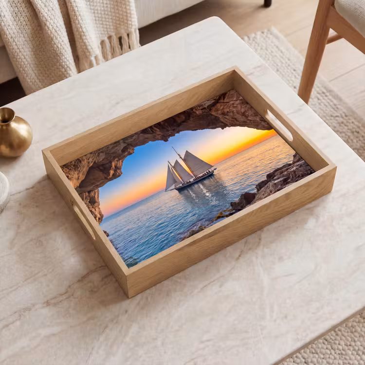 Tablett - Segelboot – Sonnenuntergang – Meer — 2