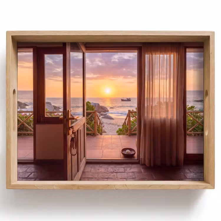 Tablett - Strand – Sonnenuntergang – Natur — 1