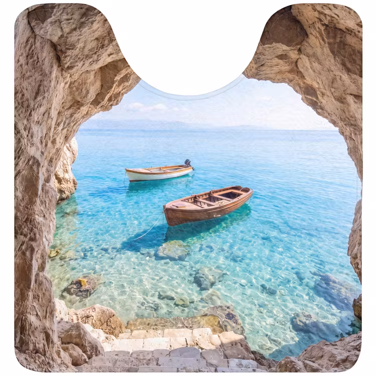 WC Vorleger - Höhle – Meer – Boote — 1